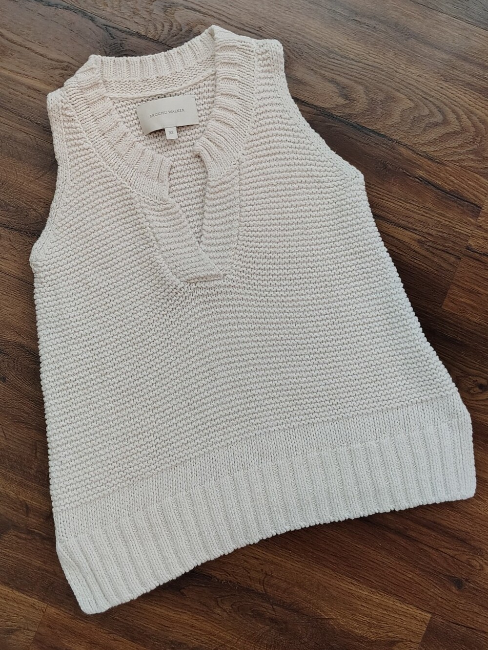 Brochu Walker Women's Sleeveless    Cotton/Linen Pullover V-Neck Sweater Size XS